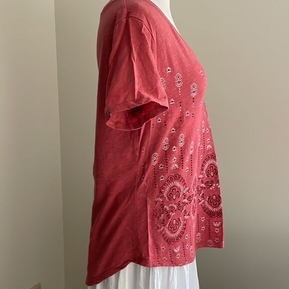 ST johns bay T-shirt short sleeves reddish pink 100% cotton women’s medium - Picture 4 of 6